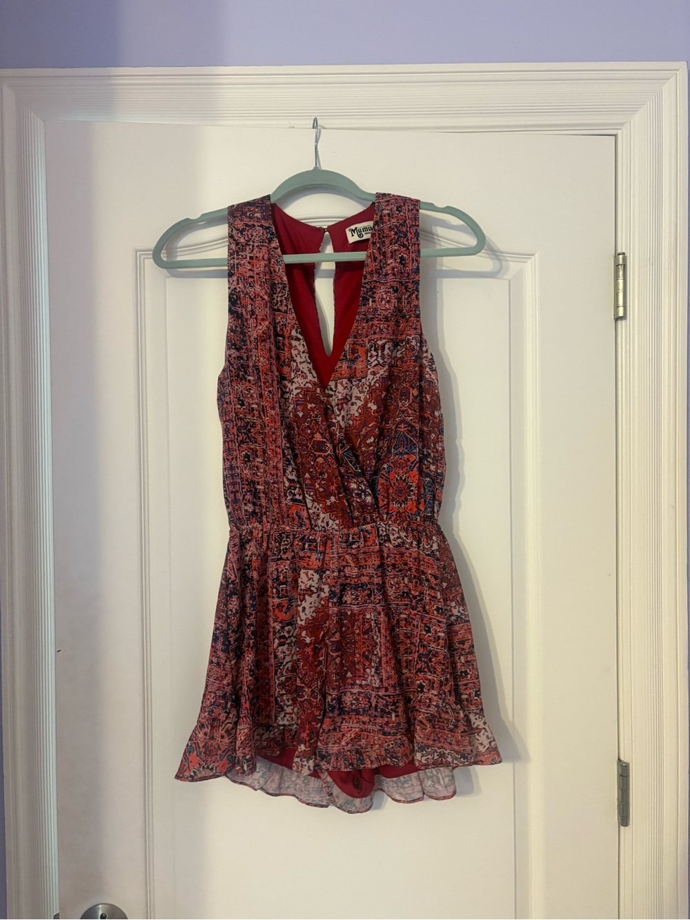 Show Me Your MuMu Red Multicolor Printed romper